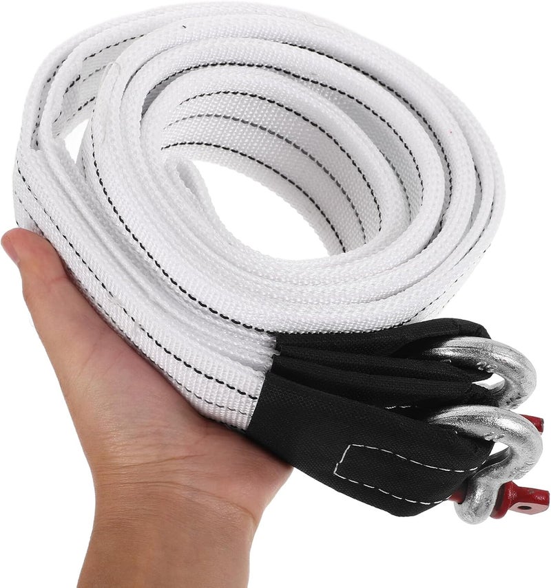 Heavy Duty Tow Strap with Hooks 15 Ton Capacity 4 Meters Flat Nylon Towing Rope for Truck ATV Car Emergency and Trailer Winch Use - Image 3