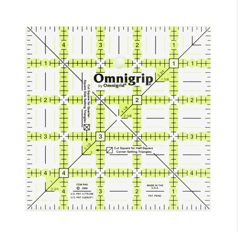 Omnigrid Omnigrip by Omnigrid Non-Slip Ruler, 5" Square  - Image 1