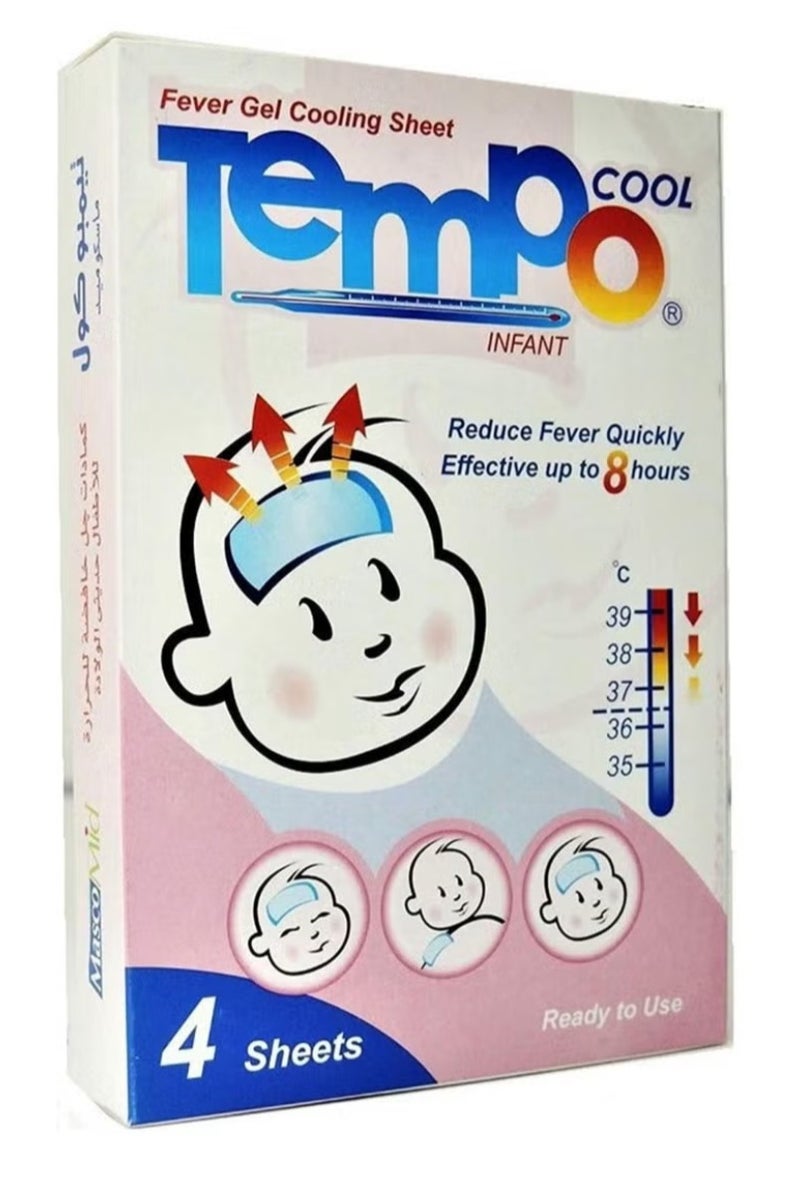 Masco mid Anti-Fever Gel Cooling Sheets for children’s and Infant  (2 Pack x 4 Pieces) - Image 3