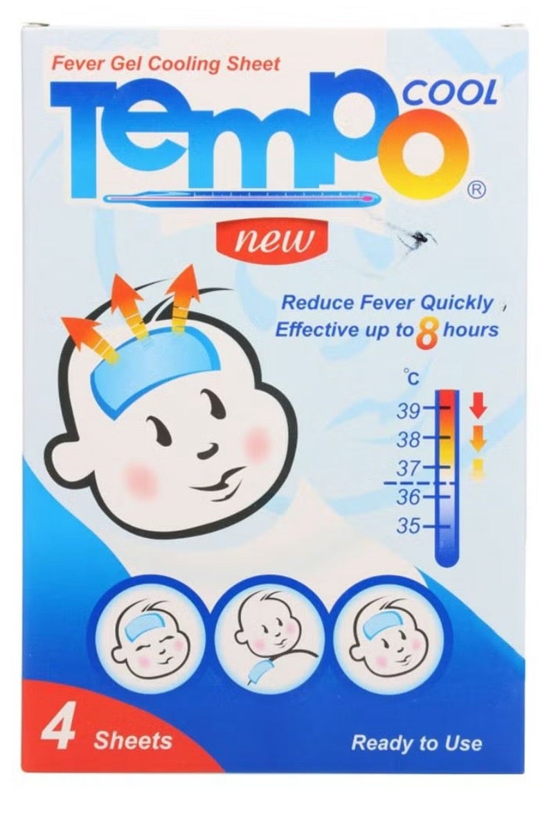 Masco mid Anti-Fever Gel Cooling Sheets for children’s and Infant  (2 Pack x 4 Pieces) - Image 2