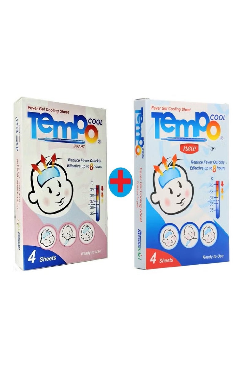 Masco mid Anti-Fever Gel Cooling Sheets for children’s and Infant  (2 Pack x 4 Pieces) - Image 1
