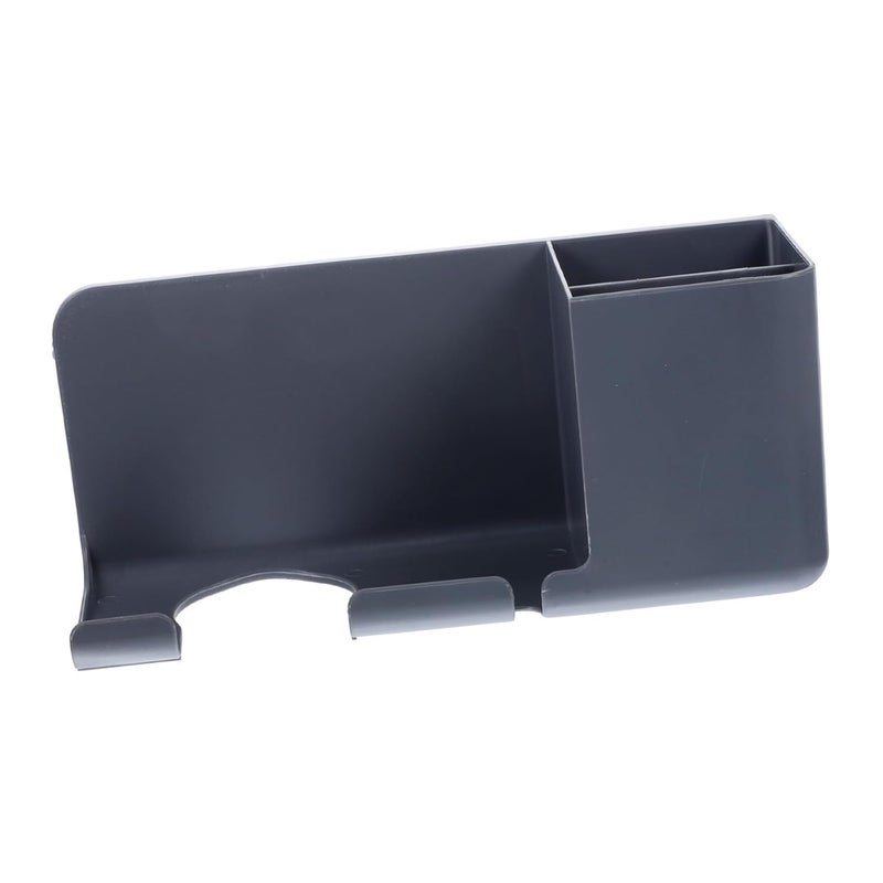 Grey Wall Mounted Hair Dryer Holder Adhesive No Drill Installation Bathroom Organizer - Image 1