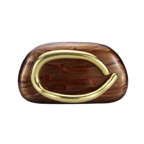 DEBIMY Women Acrylic Clutch Box Metal Handle Evening Bag Trendy Ladies Shoulder Crossbody Purse for Wedding Party Causal, Brown - Image 1