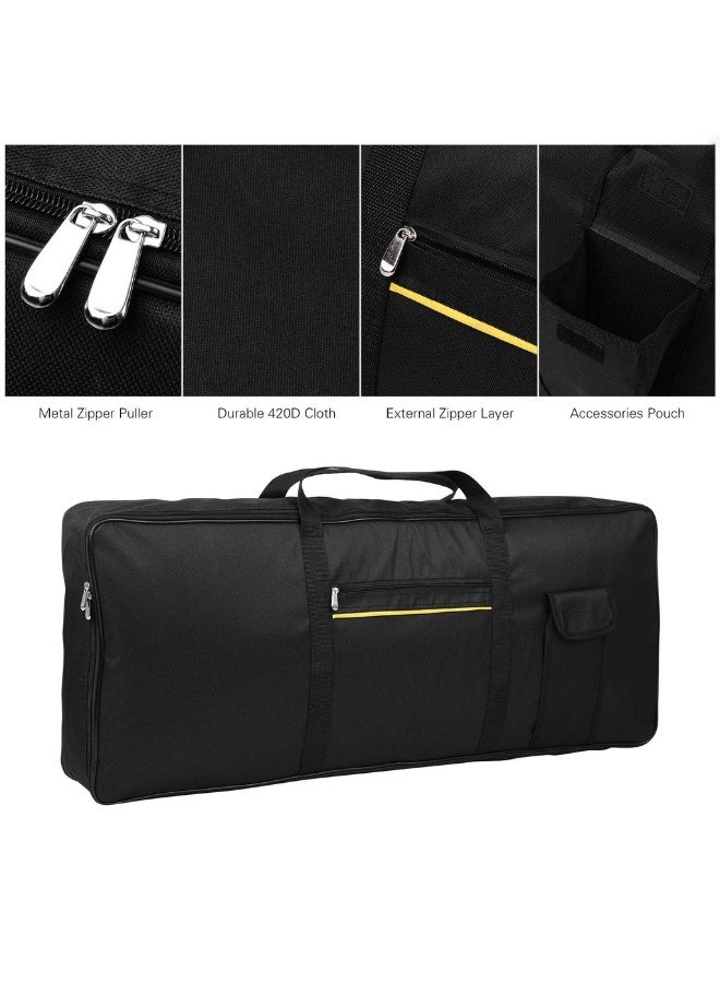 Megarya Portable 88 Keys Piano Keyboard Bag – Heavy Duty Padded Keyboard Case with Storage Pocket & Carry Handle | Water Resistant Keyboard Gig Bag for Digital Piano & Electronic Keyboard | Black - Image 4