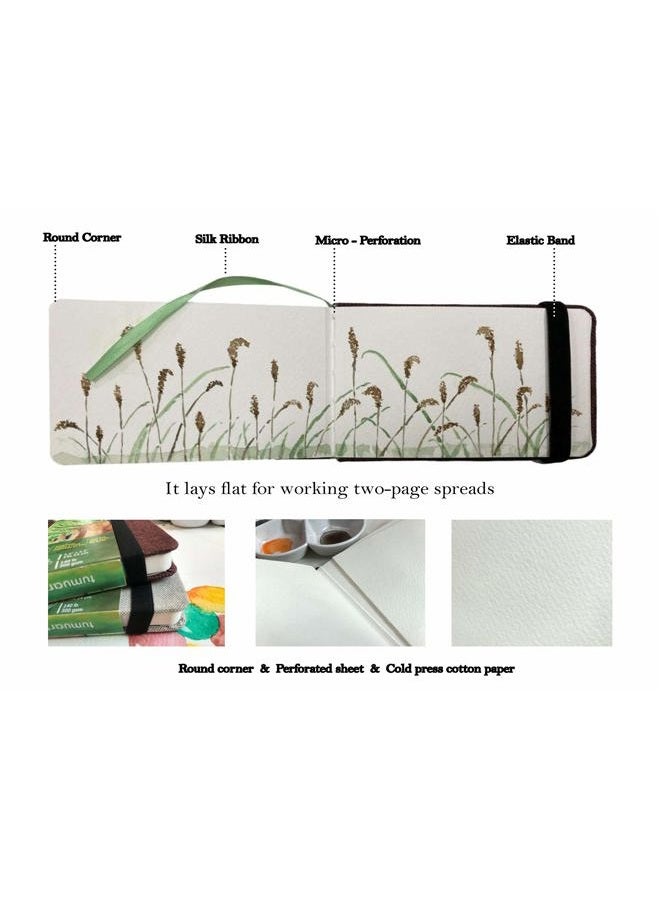 tumuarta Watercolor Journal Journal 140lb 300gsm Cotton Paper Cold Press 3.5 x 5.5 Inch Micro Perforated Watercolor Paper Notebooks for Use as Travel Sketchbook and Mixed Media Pad - Image 4