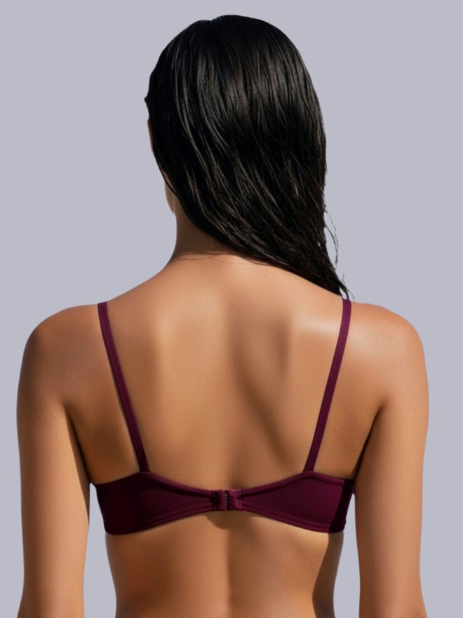 Eden Purple Non-Padded Non Wired Cotton Blend T-Shirt Bra - Image 3