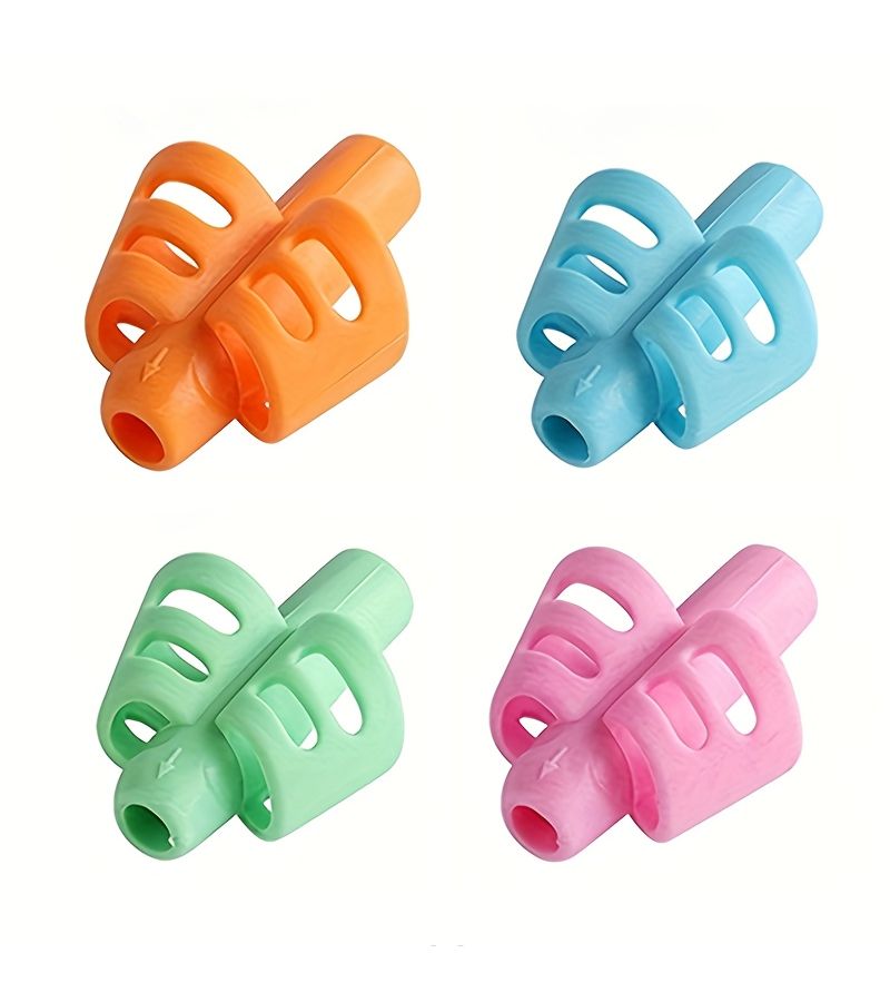 4 Pcs Ergonomic Pen Holders Colorful Writing Posture Correction Training Tool For Left Right Handed Adults Special Needs Compatible With Pencils Pens Crayons - Image 2