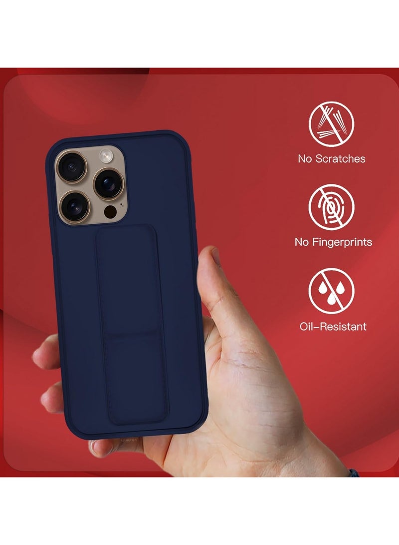 ACLIX Leather Case with grip for iPhone 14 Pro Max, Magnetic Cover Car Mount Kickstand & Holder, Stand Vertical & Horizontal Case, Hand Free, for iPhone 14 Pro Max (Dark Blue) - Image 5