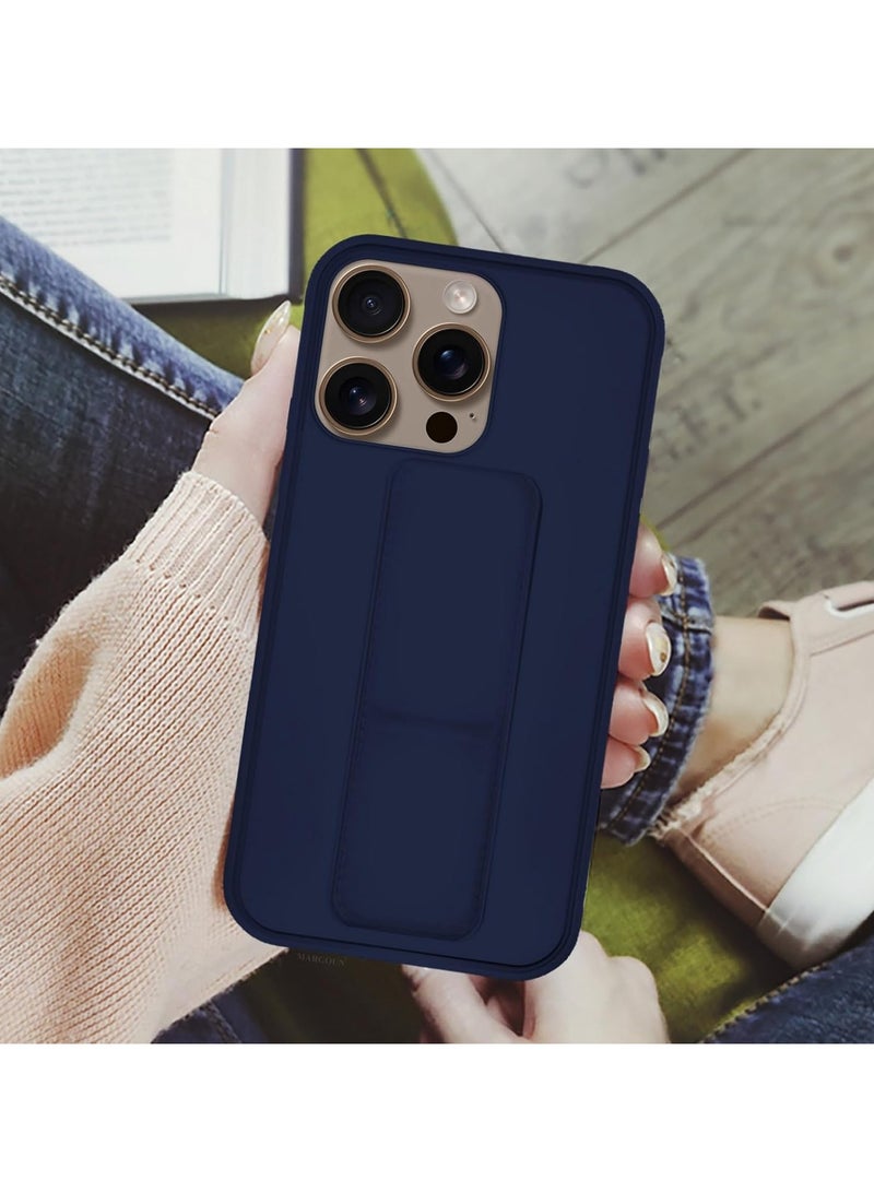 ACLIX Leather Case with grip for iPhone 14 Pro Max, Magnetic Cover Car Mount Kickstand & Holder, Stand Vertical & Horizontal Case, Hand Free, for iPhone 14 Pro Max (Dark Blue) - Image 4