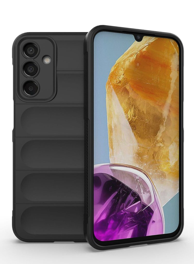 Samsung Galaxy A15 Case Cover, Heavy Duty 3D Striped Pattern Sensory Soft Silicone Full Portection Shockproof Phone Case For Samsung Galaxy A15 Black - Image 1