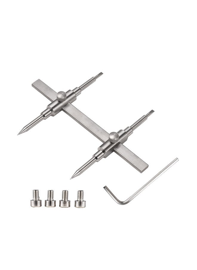 Generic - Repair Tool Camera Tool Detachable Tic-tac-toe Tool for Camera Lens Dual-tip Lens Repair Set with 4 Screws & 1 Hexagon Wrenche for 10-135mm lens size - Image 1