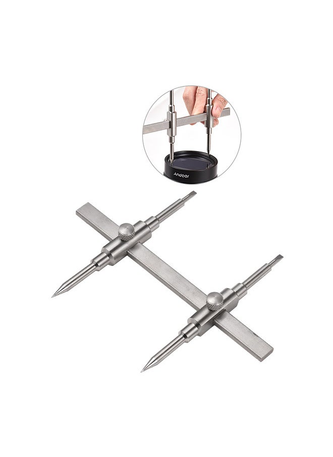 Generic - Repair Tool Camera Tool Detachable Tic-tac-toe Tool for Camera Lens Dual-tip Lens Repair Set with 4 Screws & 1 Hexagon Wrenche for 10-135mm lens size - Image 1
