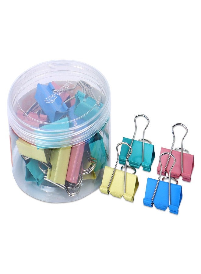 NFI essentials 32mm Multicolor Metal Binder Clip Clamp for Paper, Books, Office, Home, School, Multipurpose Clip (24 pcs) - Image 1