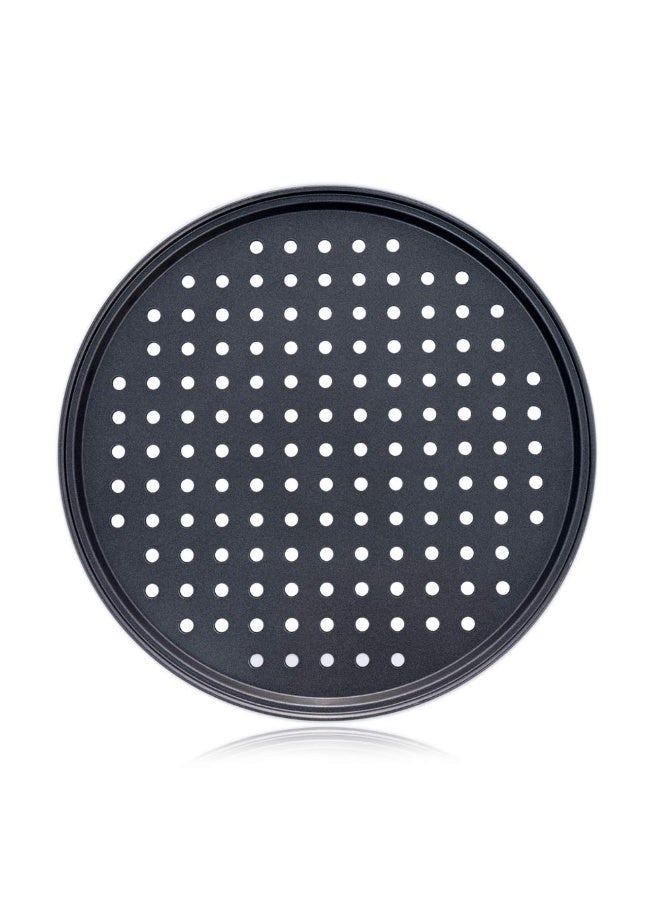 Destinymd Pizza Pan With Holes, 2 Pack Carbon Steel Perforated Non-Stick Tray Tool Crispy 12inch Round for Home Kitchen - Image 5