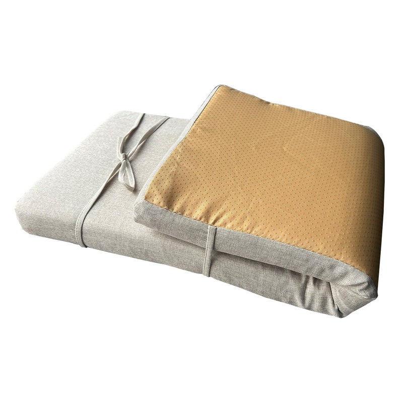 SAULA 40 x 12 Inch Piano Bench Cushions for Indoor Furniture with Ties Non Slip Kitchen Dining Room Bench seat Cushion for Shoe Storage Ottoman Window Settee pad, Beige - Image 1