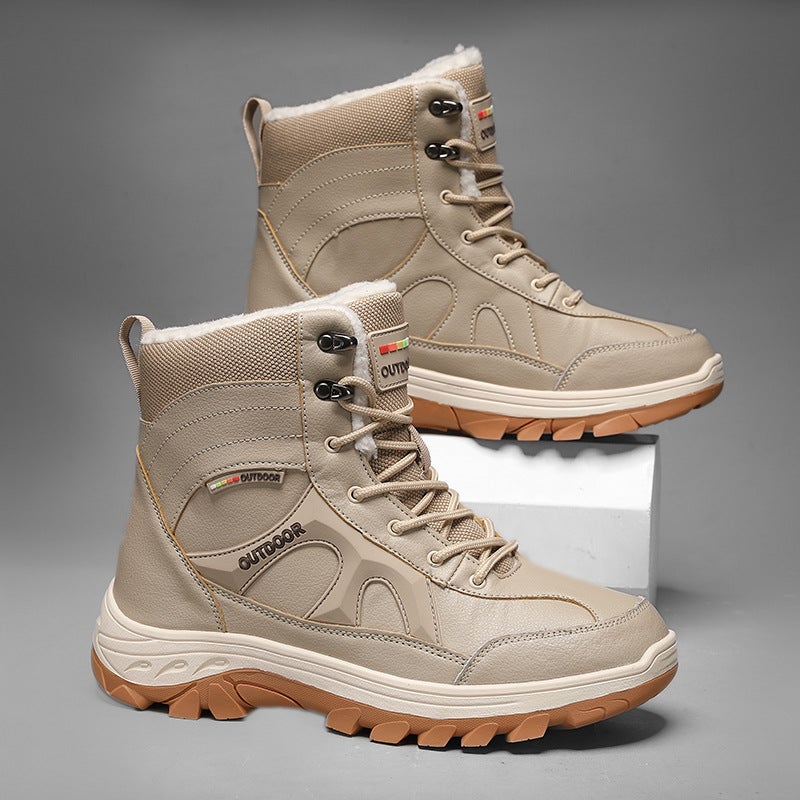 Boots Winter Northeast Outdoor Snow Boots Fleece-Lined Warm High-Top Cotton Shoes Large Size Couple Wear-Resistant Hiking Shoes - Image 3