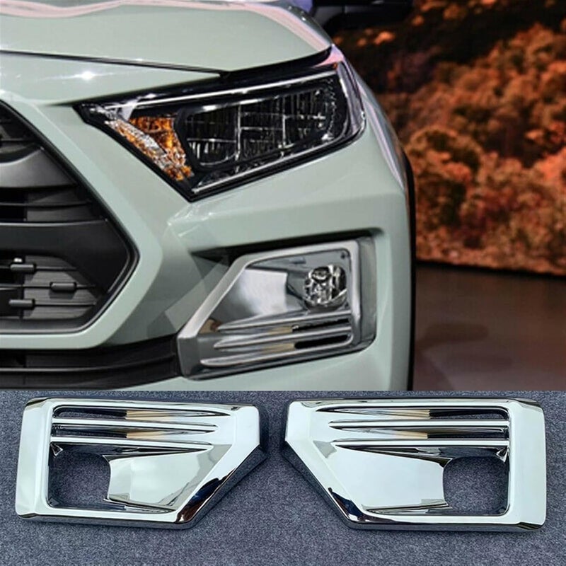 QASULER Chrome Fog Light Lamp Cover for Toyota RAV4 - Image 5