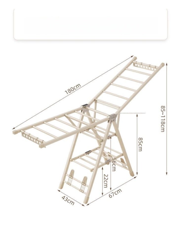 Foldable Clothes Drying Rack, No Installation Needed, Space-Saving, Hidden Wheels, Heavy-Duty Metal Laundry Stand - Image 2