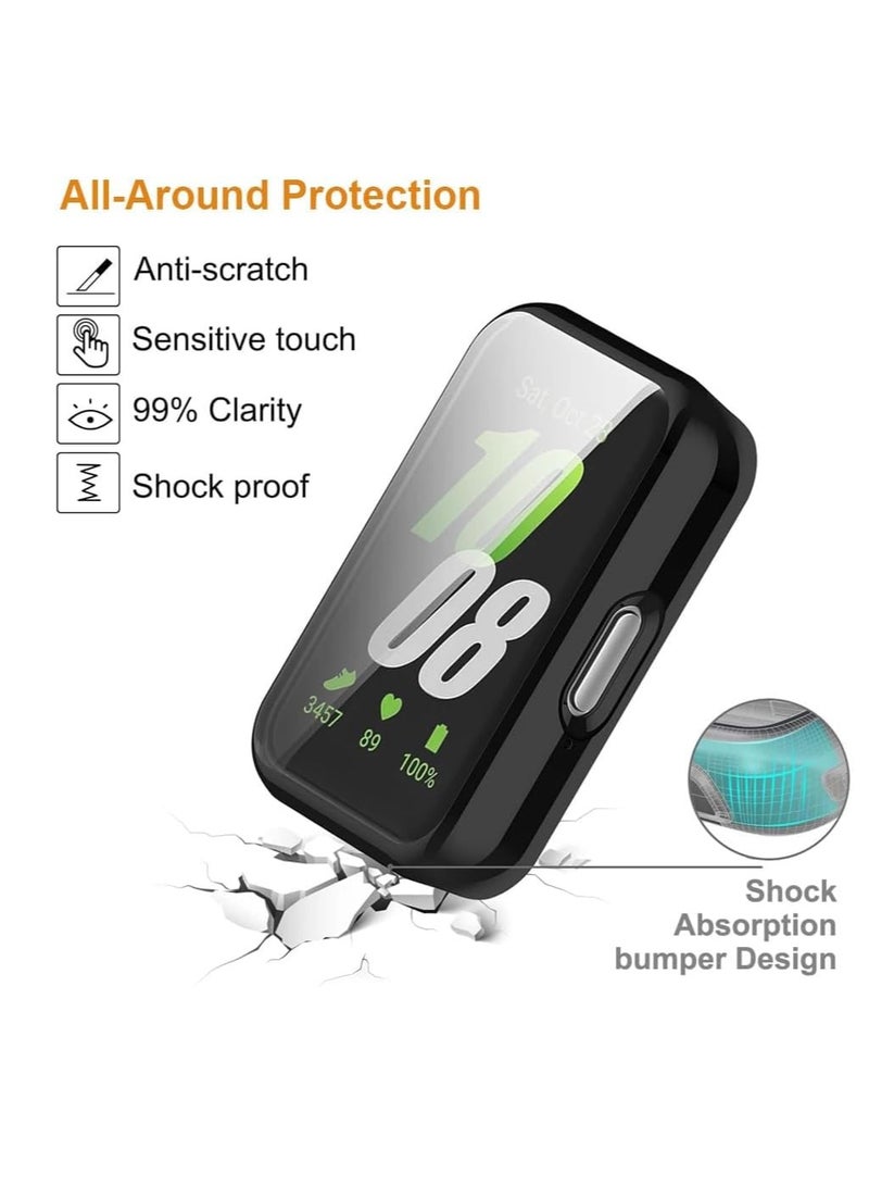 Case and Screen Protector for Huawei Watch Fit 3 46mm, All-around Anti Scratch Shockproof Protective Hard PC Full Cover Tempered Glass Compatible with Huawei Watch Fit 3 (Black) - Image 2