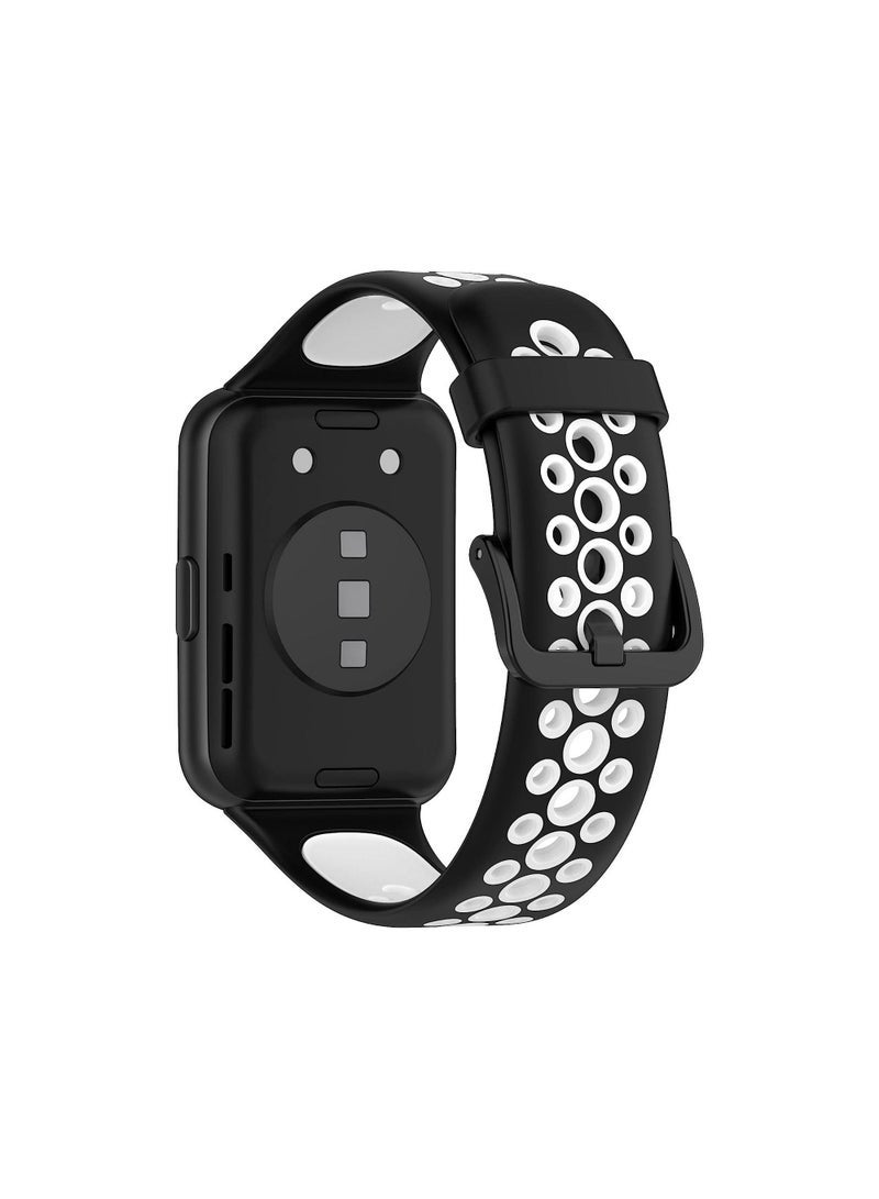 ten.tech Silicone Strap Compatible with HUAWEI Watch Fit 2 Active/Classic/Elegant, Two-color Sport Band Breathable Ultra-light Waterproof Durable - Image 2