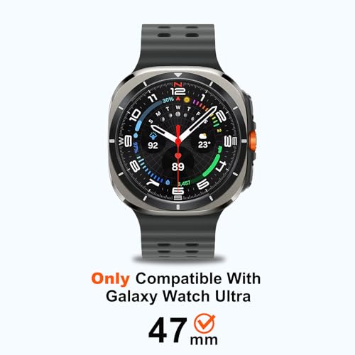 Suphart Metal Cases Compatible with Samsung Galaxy Watch Ultra (2025/2024) 47mm Case, Stainless Steel Protective Cover Rugged Bumper with Back Frame for Galaxy Watch Ultra, Titanium/Orange - Image 3