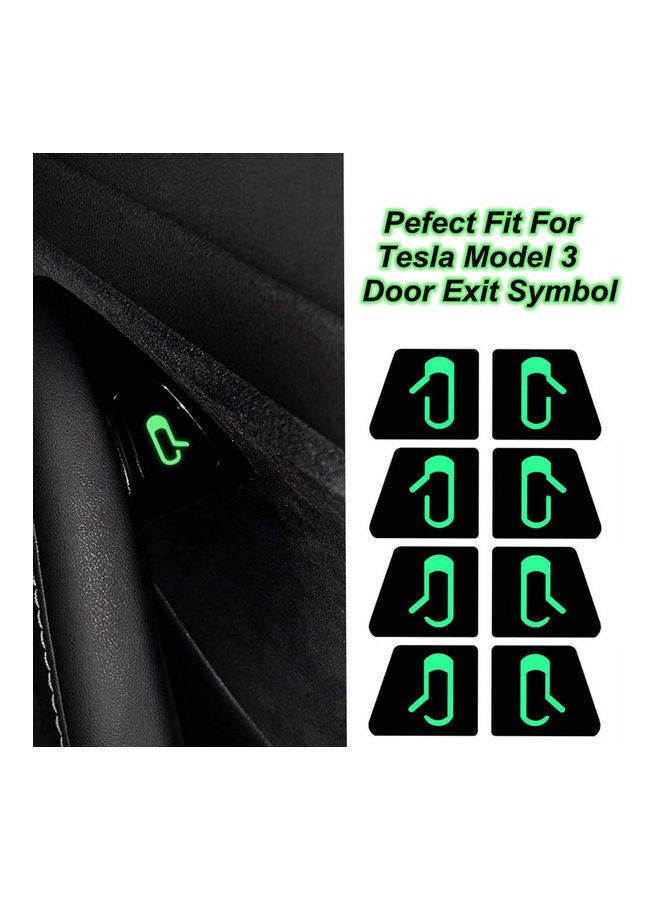 NIBEMINENT 8-Piece Door Opening Tips White Luminous Sticker Kit Modified Trim - Image 1