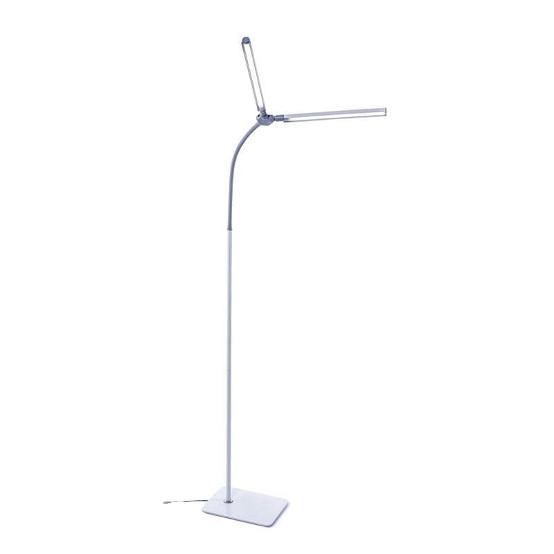 Daylight DuoLamp Floor LED Lamp 6000K Daylight 2090 Lux at 30cm 4 Brightness Levels Adjustable Arm Slim Design Perfect for Eyelash Eyebrow Tattooing Salon Services White - Image 2