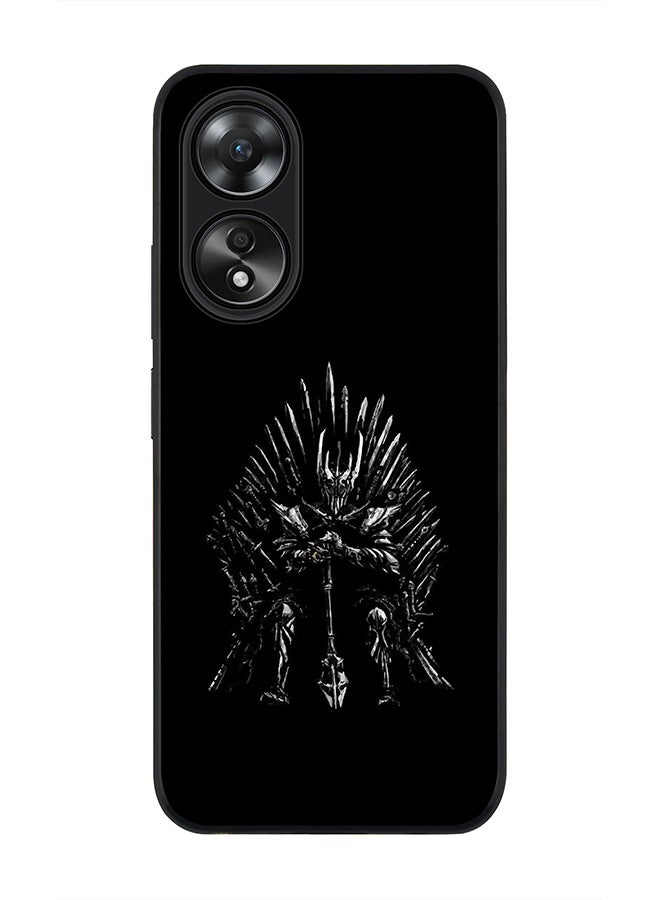 Stylizedd حافظة حواف سوداء متينة لهاتف Oppo A58 4G، حافظة مرنة رقيقة من المطاط ضد الصدمات TPU جل غطاء رقيق - GOT One Throne - Image 1