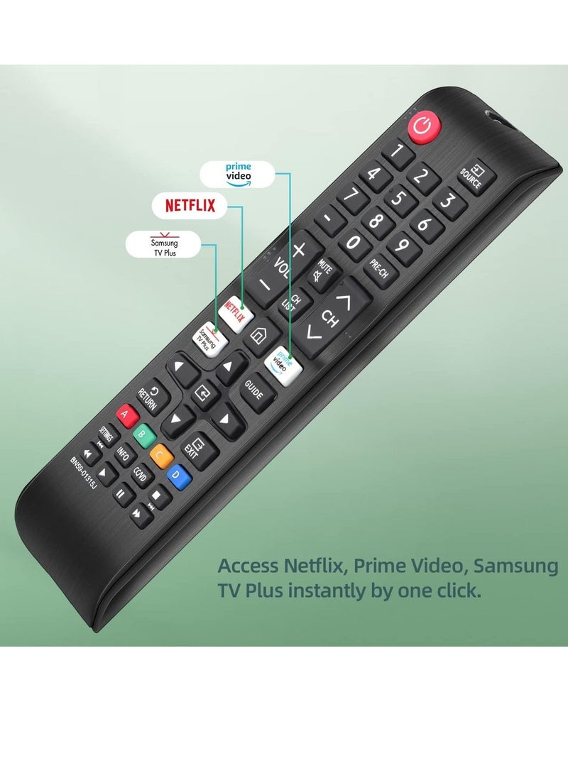Raxoom - Remote Control BN59-01315J Replacement for Samsung-Smart-TV-Remote Samsung LED LCD QLED 4K 8K UHD 3D HDTV HDR Curved Crystal Smart TV with Netflix, Prime Video, Samsung TV Plus Button - Image 1