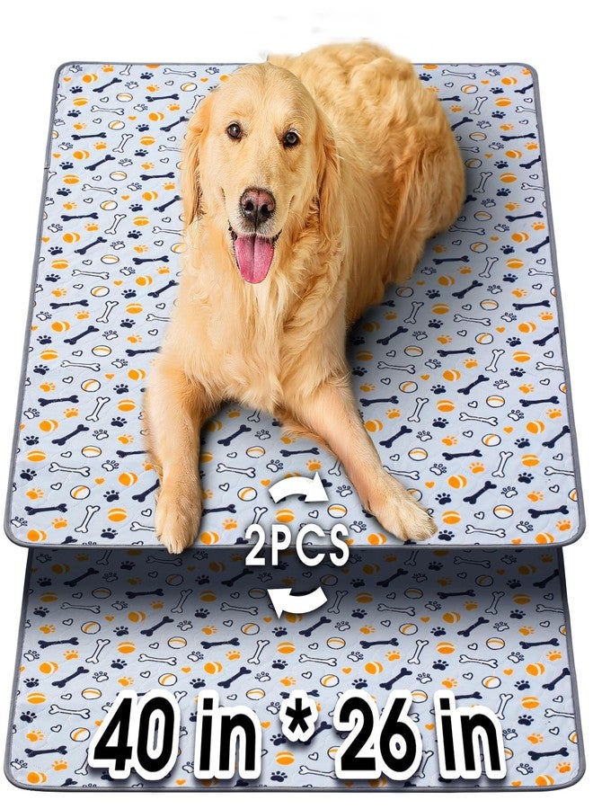 Hompet Washable Pee Pads for Dogs, 40"x26", 2-Pack Thick Heavy Absorbency Reusable Pee Pads Prevent Leakage Non-Slip, Pet Training Pads for Puppy Playpen, Crate, Potty, Floor, Bed, Sofa - Image 1
