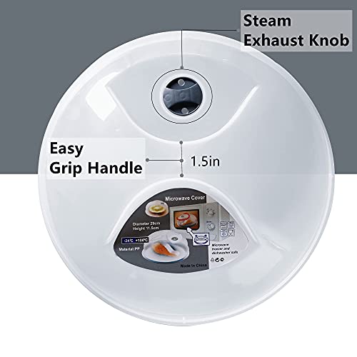 Layron Microwave Splatter Cover for Food Large Microwave Plate Cover Guard Lid with Steam Vents, 1.5 Inch BPA Free & Dishwasher Safe-Grey - Image 5