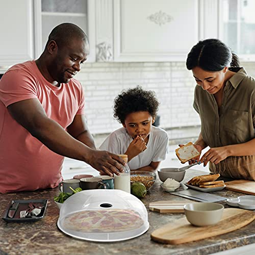 Layron Microwave Splatter Cover for Food Large Microwave Plate Cover Guard Lid with Steam Vents, 1.5 Inch BPA Free & Dishwasher Safe-Grey - Image 2