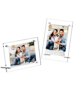 Acrylic Photo Frame with Stand 13*18CM Desktop Clear Acrylic Photo Frame Lossless Clarity Decorative Poster Frame Tabletop Display Desktop Frameless Postcard Display (1 Pack)