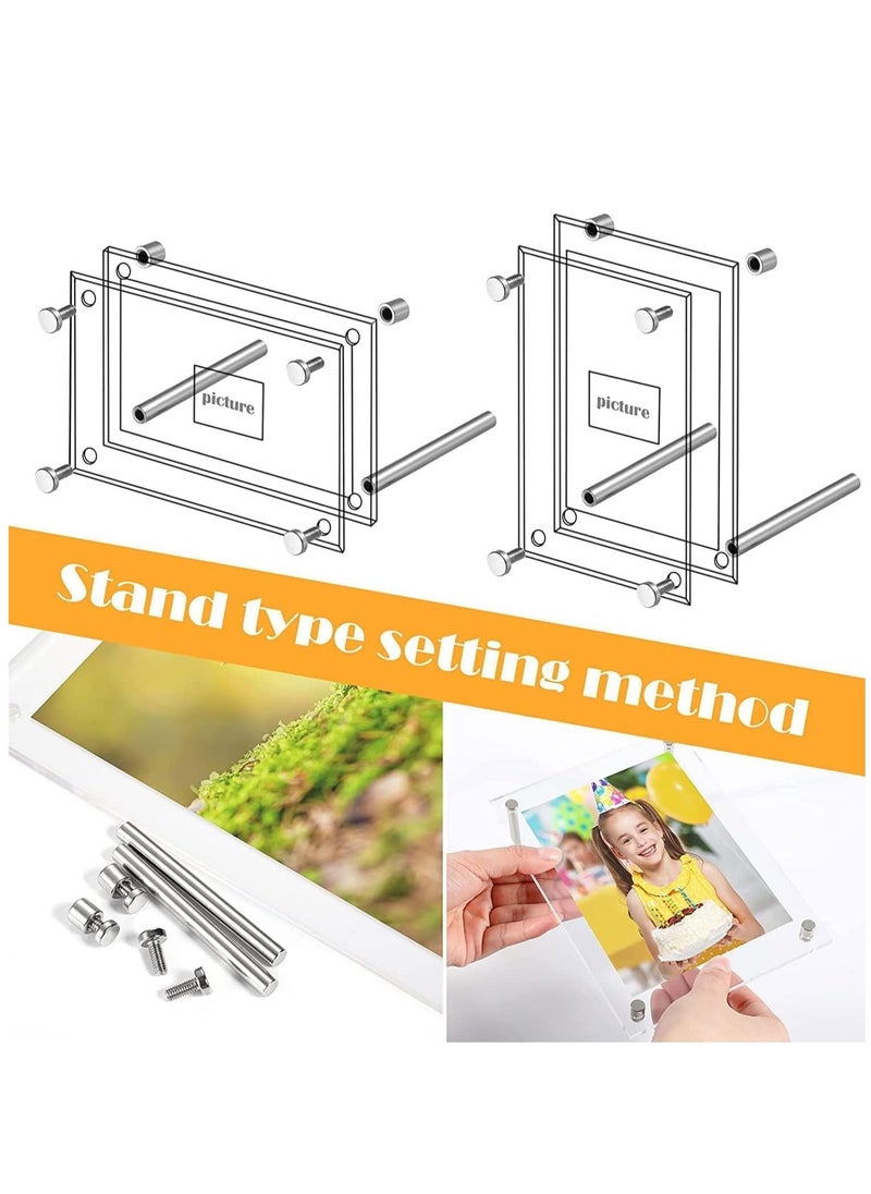 SYOSI - Acrylic Photo Frame with Stand 13*18CM Desktop Clear Acrylic Photo Frame Lossless Clarity Decorative Poster Frame Tabletop Display Desktop Frameless Postcard Display (1 Pack) - Image 1