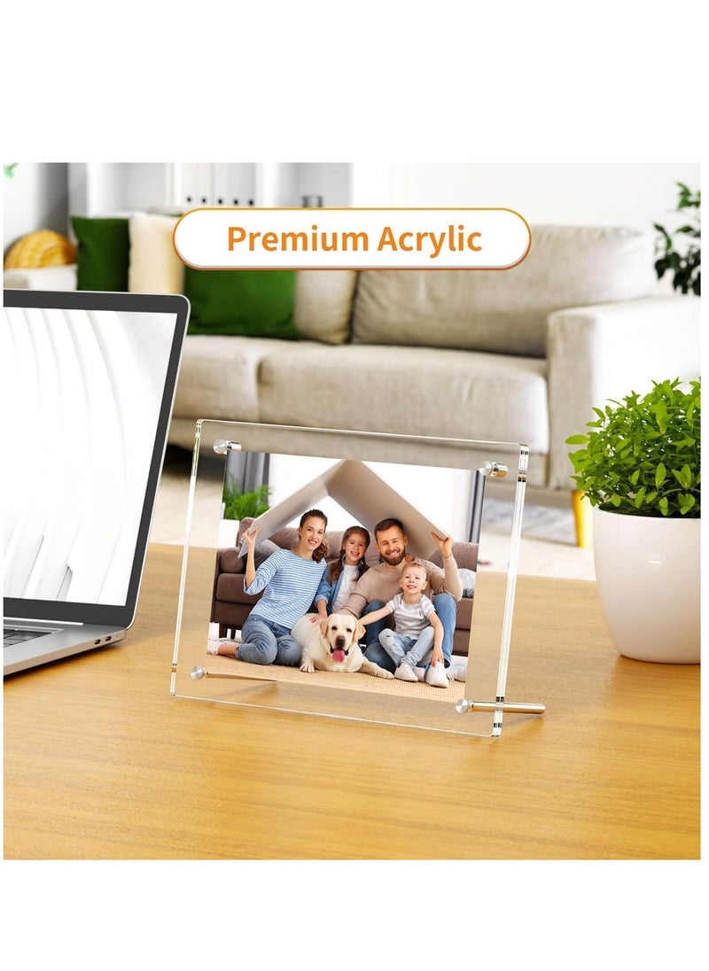 SYOSI - Acrylic Photo Frame with Stand 13*18CM Desktop Clear Acrylic Photo Frame Lossless Clarity Decorative Poster Frame Tabletop Display Desktop Frameless Postcard Display (1 Pack) - Image 1