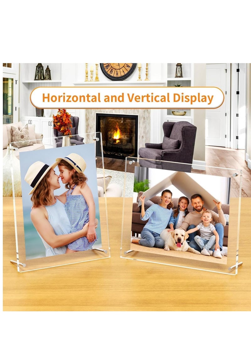 SYOSI - Acrylic Photo Frame with Stand 13*18CM Desktop Clear Acrylic Photo Frame Lossless Clarity Decorative Poster Frame Tabletop Display Desktop Frameless Postcard Display (1 Pack) - Image 1