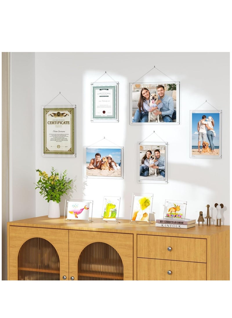 SYOSI - Acrylic Photo Frame with Stand 13*18CM Desktop Clear Acrylic Photo Frame Lossless Clarity Decorative Poster Frame Tabletop Display Desktop Frameless Postcard Display (1 Pack) - Image 1