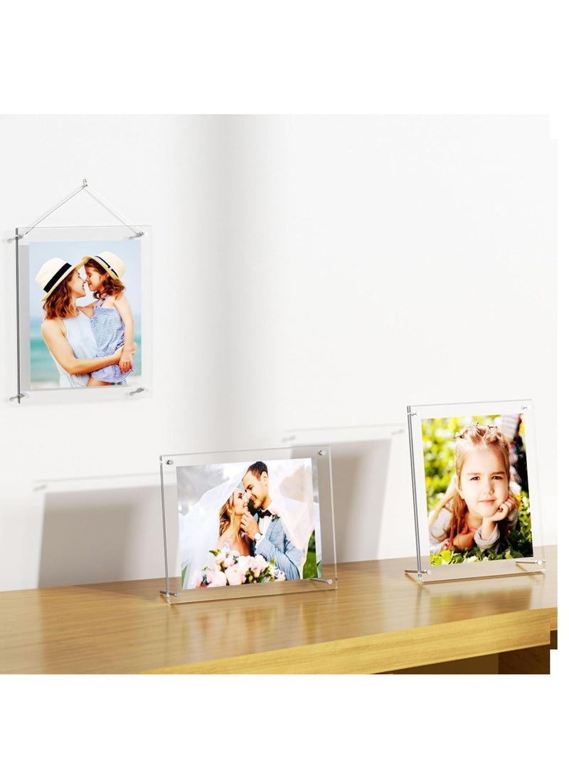 SYOSI - Acrylic Photo Frame with Stand 13*18CM Desktop Clear Acrylic Photo Frame Lossless Clarity Decorative Poster Frame Tabletop Display Desktop Frameless Postcard Display (1 Pack) - Image 1