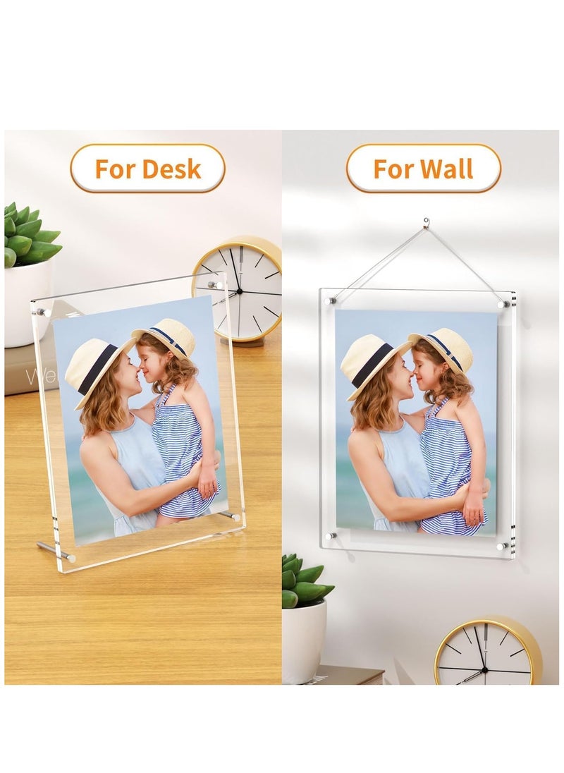 SYOSI - Acrylic Photo Frame with Stand 13*18CM Desktop Clear Acrylic Photo Frame Lossless Clarity Decorative Poster Frame Tabletop Display Desktop Frameless Postcard Display (1 Pack) - Image 1