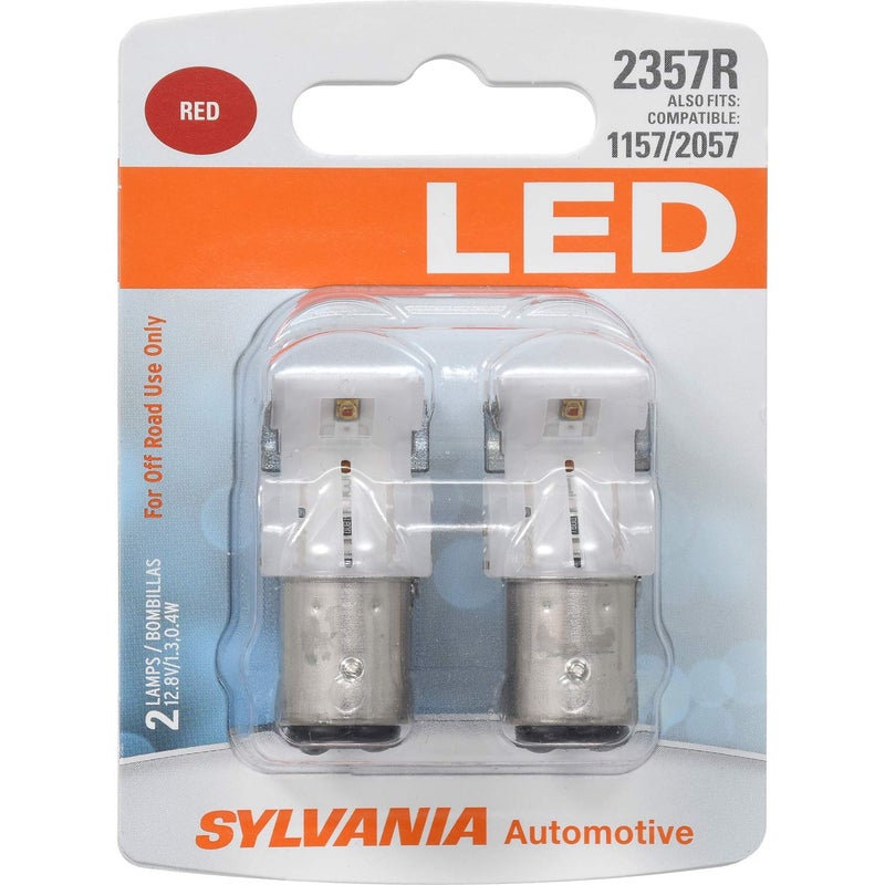 مصباح LED أحمر SYLVANIA 2357RSLBP2 2357 يحتوي على 2 مصباح