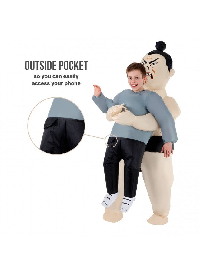 Morph Costumes - Sumo Wrestler Kids Inflatable Costume - Great Illusion Fancy Dress Outfit One size fits most Children upto 5ft - Image 2