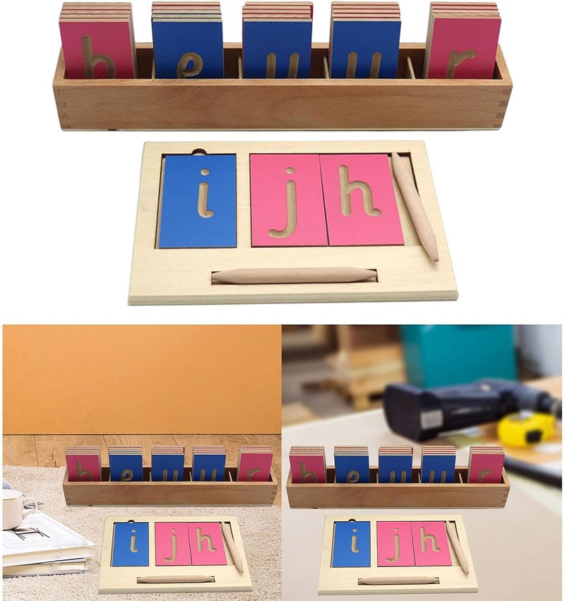 klarako 0-10 Number & ABC Letter Tracing Board Wooden Number and Counting Aid Board Montessori Toys for Toddlers Preschool Learning Toys - Lower Case Alphabet - Image 2