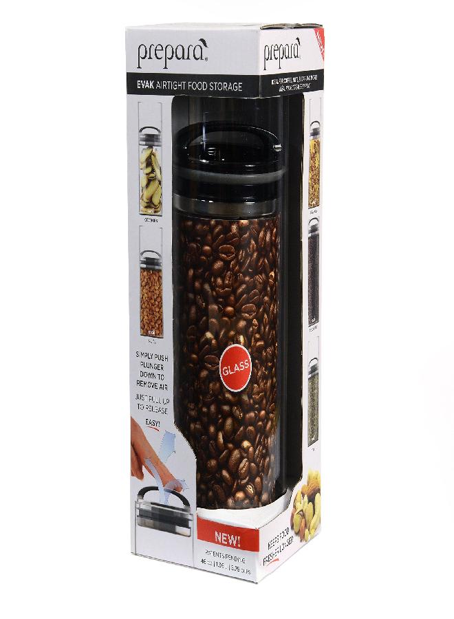 Prepara Best PREMIUM Airtight Storage Container for Coffee Beans, Tea and Dry Goods - EVAK - Innovation that Works by Prepara, Glass and Stainless, Compact Black Gloss Handle, Large -  - Image 3