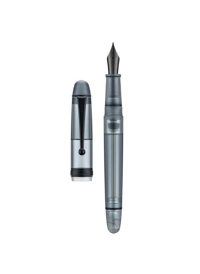 Asvine V126 Vacuum Filling Fountain Pen, Matte Black Acrylic Medium Nib, Large-Capacity Pen with Gift Case - Image 1