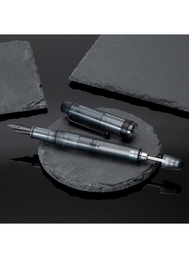 Asvine V126 Vacuum Filling Fountain Pen, Matte Black Acrylic Medium Nib, Large-Capacity Pen with Gift Case - Image 5