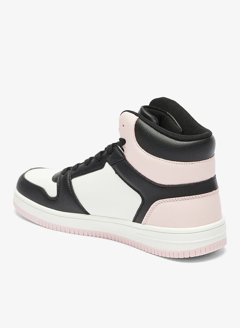 Kappa Womens Colourblock Lace Up High Top Sneakers