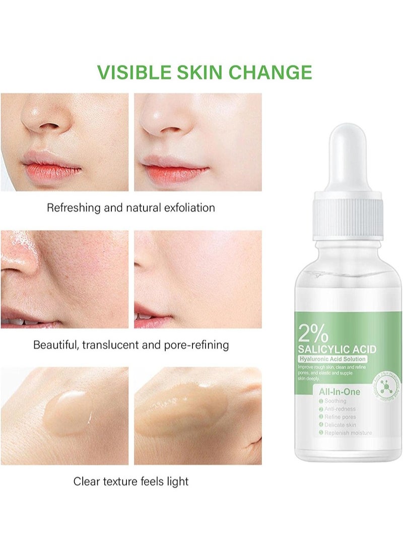 MOOYAM - Salicylic Acid Serum 2% with Hyaluronic Acid for Oily Skin | Helps Improve the Appearance of Enlarged Pores, Pimples, Blackheads and Uneven Texture, Beta Hydroxy Based Exfoliant for Oily Skin | 30 ml - Image 1