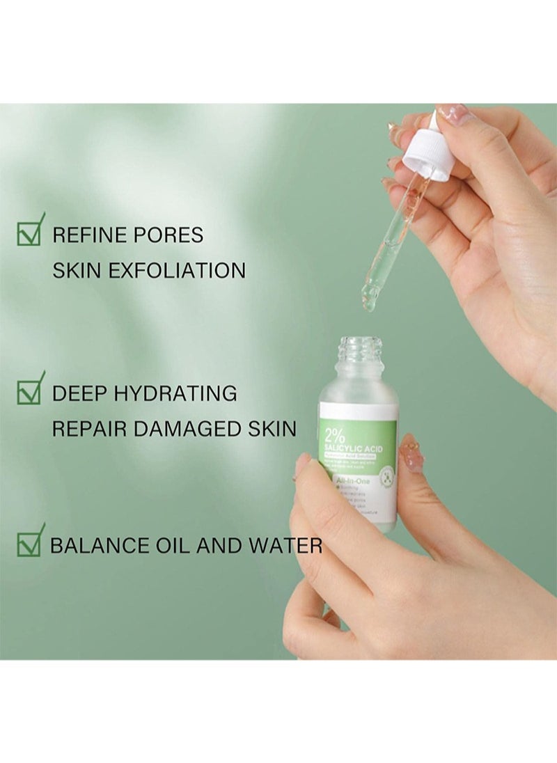 MOOYAM - Salicylic Acid Serum 2% with Hyaluronic Acid for Oily Skin | Helps Improve the Appearance of Enlarged Pores, Pimples, Blackheads and Uneven Texture, Beta Hydroxy Based Exfoliant for Oily Skin | 30 ml - Image 1