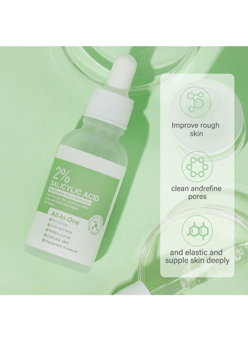 MOOYAM - Salicylic Acid Serum 2% with Hyaluronic Acid for Oily Skin | Helps Improve the Appearance of Enlarged Pores, Pimples, Blackheads and Uneven Texture, Beta Hydroxy Based Exfoliant for Oily Skin | 30 ml - Image 1