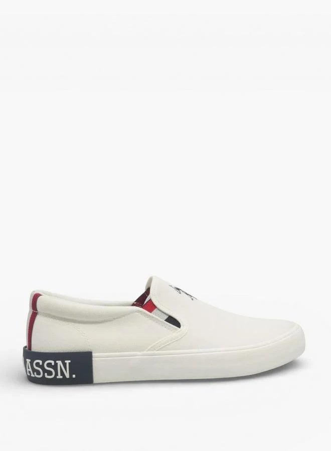 U.S. Polo Assn. أحذية سنيكرز سلايد أون للرجال من يو. إس. بولو أسن. باللون الأبيض TOMAN GLB 6FX - أحذية قماشية عصرية مريحة للاستخدام اليومي - Image 2